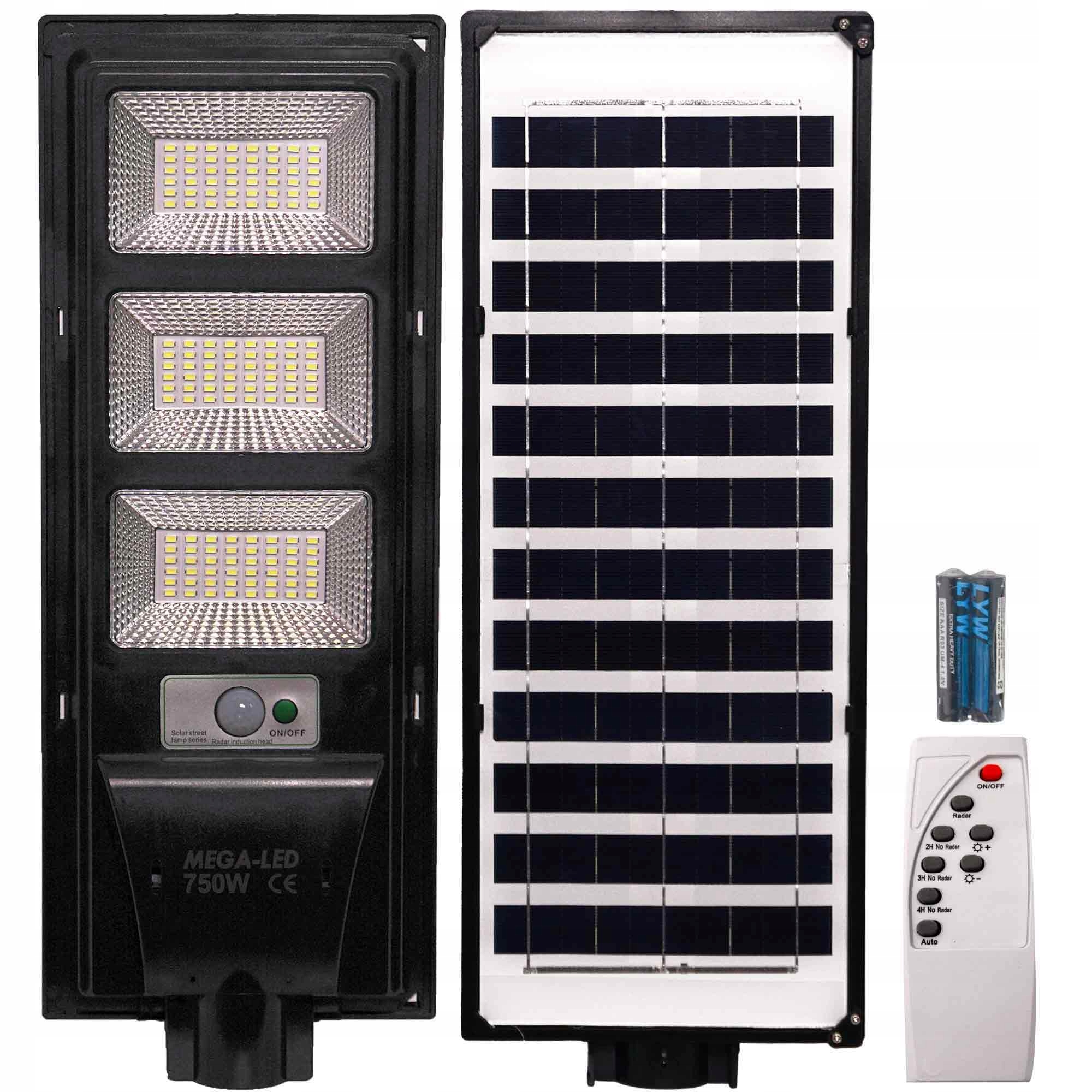 Surová pouličná lampa 750 W 75000 lm solárne napájanie